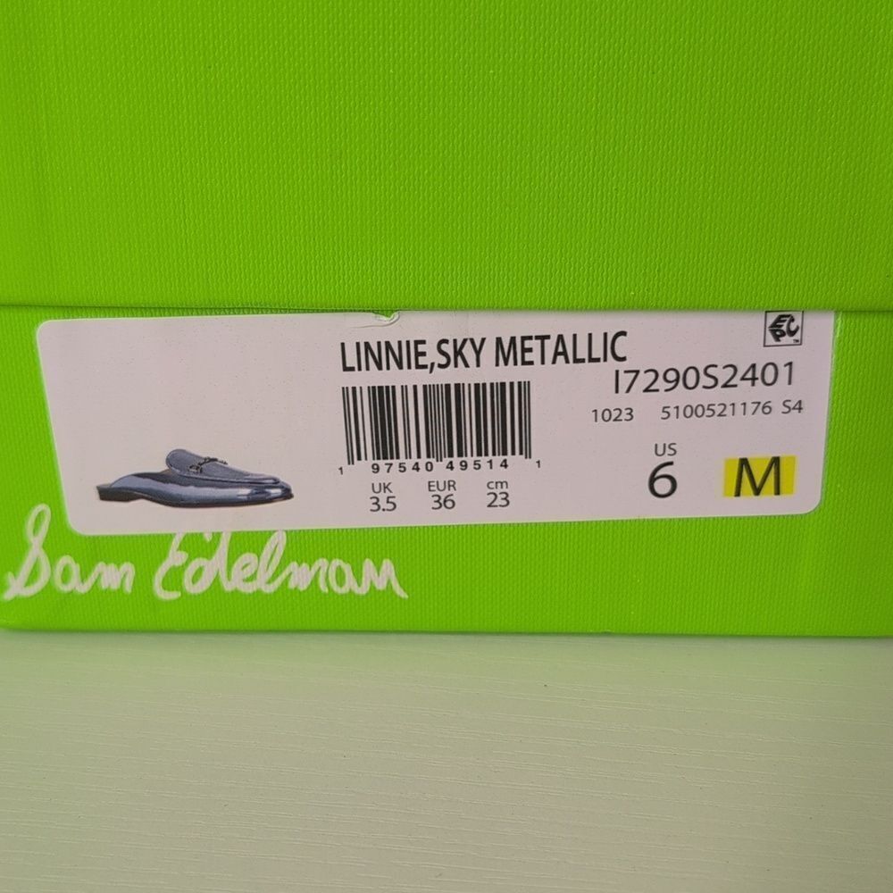 Sam Edelman Size 6 Linnie Mule In Metallic Sky, NEW - Picture 2 of 11